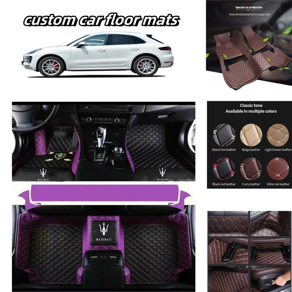 For Maserati All Models Car Floor Mats Leather Waterproof Auto Rugs Carpets Mats Foto 3 de 4