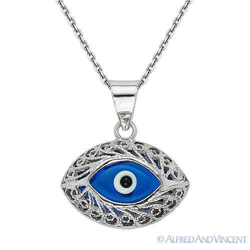 evil eye bead hamsa charm turkish nazar greek pendant sterling