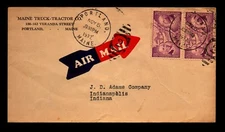 1937 Maine Truck & Tractor Corner Card - Portland Maine Airmail Cover - L33005