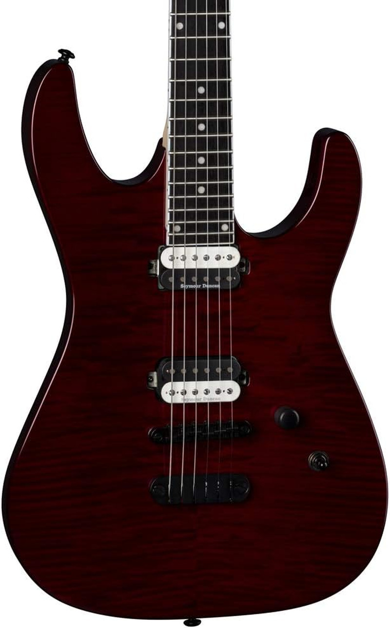 MD 24 Select 6 String Flame Top Electric Guitar, Right, Trans Cherry (MD24 FM TC cherry electric flame select string top trans 