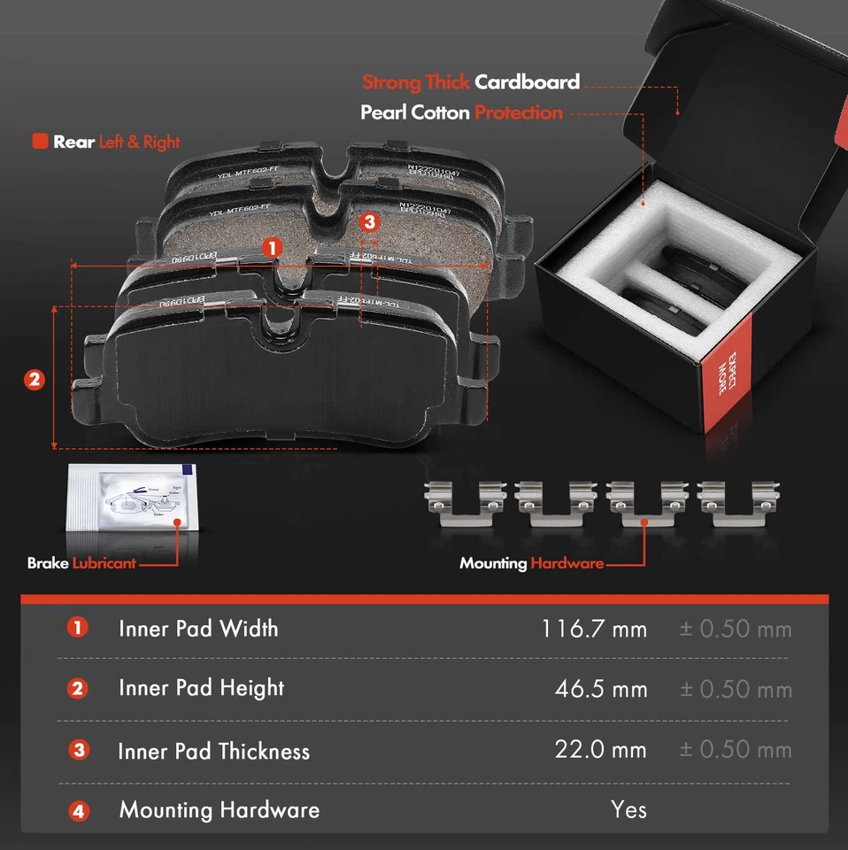 Rotores de freno de disco traseros izquierda y derecha + pastillas de freno para Land Rover LR3 2005-2008 V6 4,0 L Foto 3 de 4