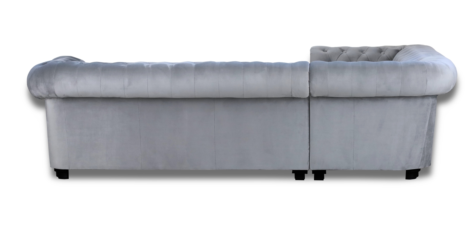 Chesterfield Style Sofa Mariot Grey Plush French Velvet Corner Sofa eBay