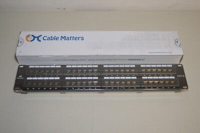 Cable Matters 180012-CAT6 2RU 48-Port Cat6 RJ45 Patch Panel, Black #W6117