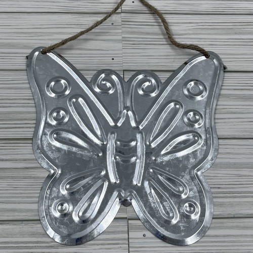 Metal Galvanizado Mariposa Colgante Pared Placa Porche Exterior Jardín Decoración Rústica - Imagen 6 de 6