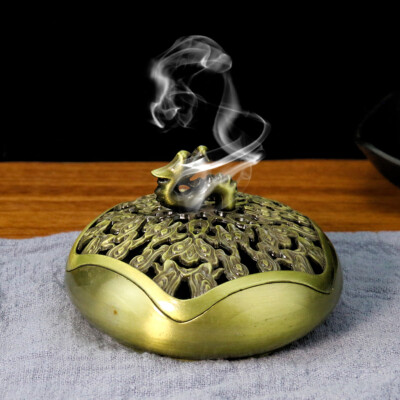 1PC Lotus Chinese Style Dragon Head Buddha Hall Incense Burner Aroma Diffuser