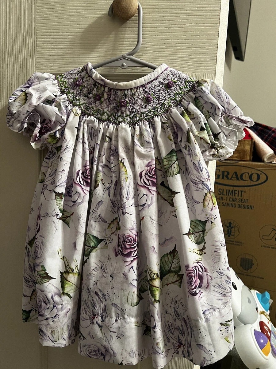 strapless open back dress Peter Rabbit Smocked Bishop Bloomer Set by Lulu Bebe NB main image 0