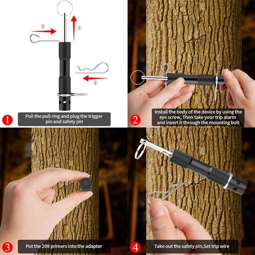 Alarma de viaje perimetral exterior campamento seguro perímetro cable alarma cable activado - Imagen 8 de 13