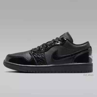 Nike Air Jordan 1 Low SE Black Croc HJ7743-010 Women's US5-12 NEW