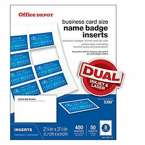 Badge Inserts 2 1/4" x 3 1/2" White Pack Of 400 - Picture 1 of 3