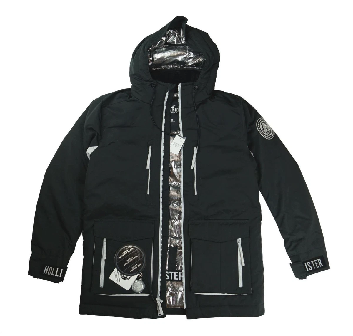 New Men s Hollister Down Ski Jacket Coat Wind Water Resistant