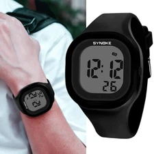 Men Womens Digital Sport Watches LED Electron Waterproof Luminous Silicone Watch
