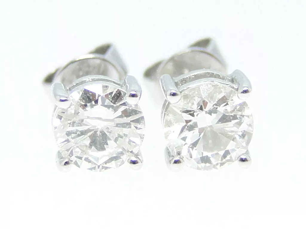 1 Ct New Round Cut Solitaire Diamond Studs Earrings