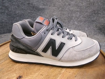 New Balance 574 Mens Size 8.5 D Black/Marblehead/Varsity Orange Retro Suede Shoe