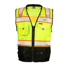 ML Kishigo S5002-2X 2X Lime Premium Black Series Surveyors Safety Vest