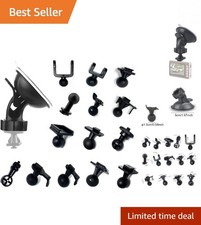 Versatile 360-Degree Dash Camera Suction Cup Mount with 14 Adapters for Vehicles