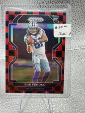 2021 Panini Prizm Football Simi Fehoko #371 Red Checkerboard RC