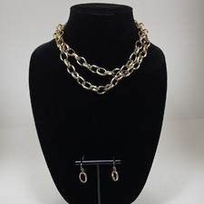 Elegant Gold Chain Necklace and Earring Set