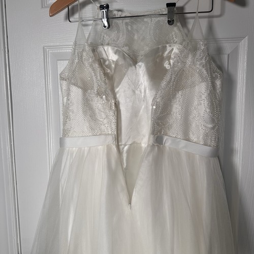 Wedding Dress Madison James White Bridal Gown Size 14 - Picture 7 of 16