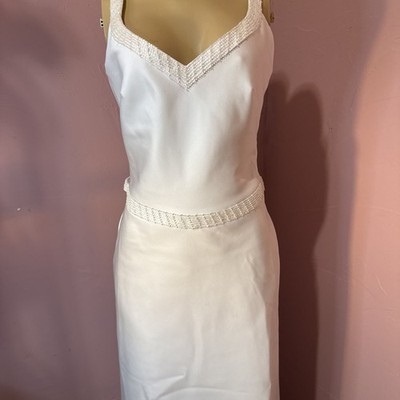 Mon Cheri Destinations White Sleeveless Wedding Dress size 8