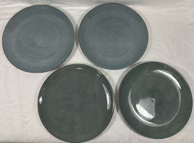 Royal Norfolk Blue Dinner Plate 10.5'' Slate Blue Sponge Effect Set Of 4
