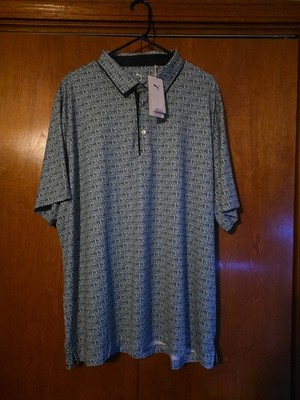 Puma Golf Cloudspun Branch Polo Men XXL Sport Modern-mint Deep Navy
