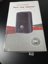 Vanns Black Soap Dispenser 40oz 304 Stainless Steel Wall Mount NEW 581