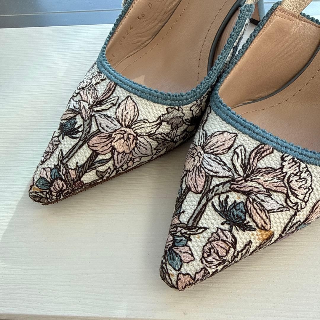 Christian Dior Pumps Heel Canvas Multicolor EU36/US6 116623c thumbnail 13