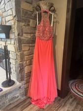 Sherri Hill 50921 Coral 2 PIECE Pageant Prom Gown Dress sz 6 SALE NWT