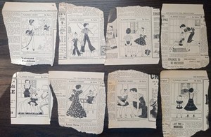 (Lot of 8) Vintage 1937 Flapper Fanny Newspaper Comic Strips Manitowoc WI Herald