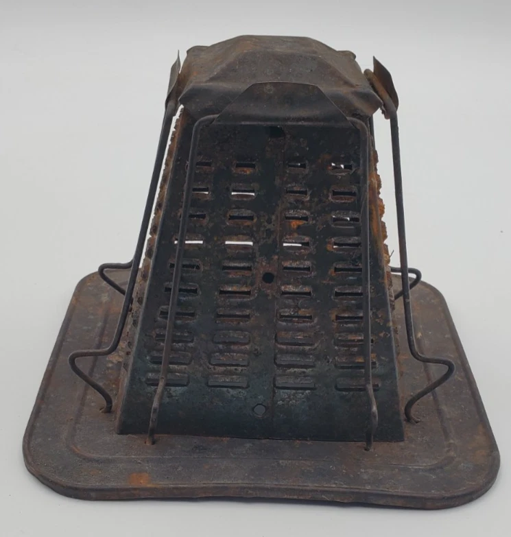 Estufa Top Tostadora de Lata Vintage 4 Rebanadas Metal Camping 5x6x6 Decoración Primitiva Foto 3 de 4