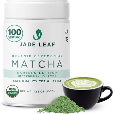Jade Leaf Ceremonial Grade Matcha Powder, 100g / 3.53oz Tin | Barista Edition -