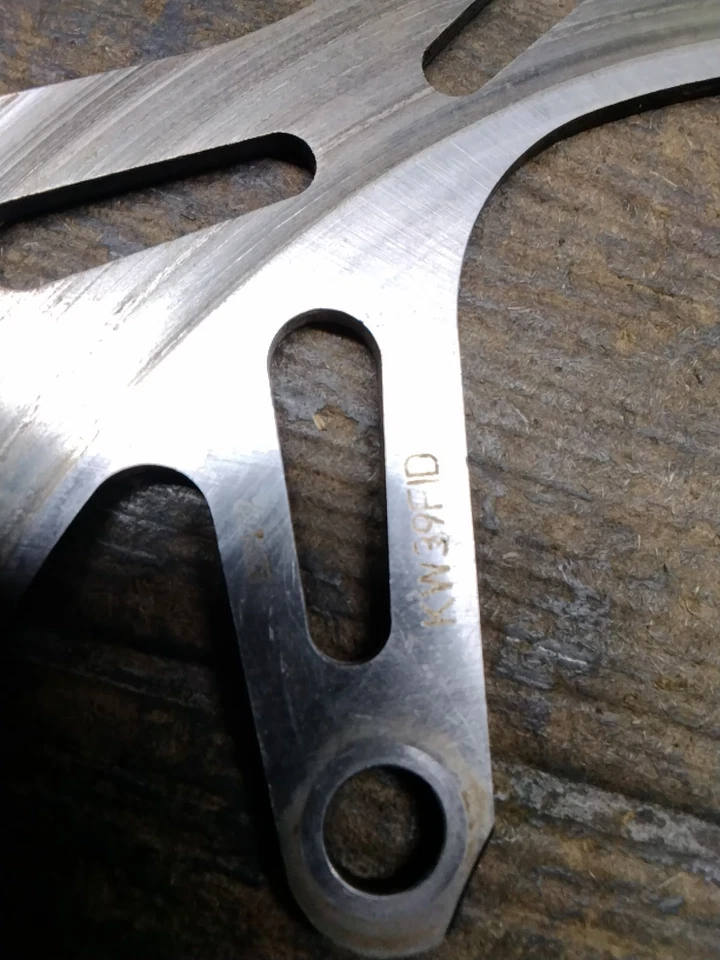 12 Kawasaki KX450F KX450 2012 freno delantero rotor parte # Kw39fid Foto 2 de 4