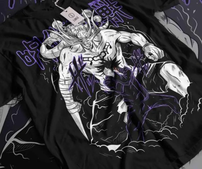 CAMISETA ANIME JUJUTSU KAISEN MAHORAGA NEGRA