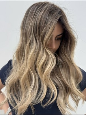 Long Ombre Blonde Wig Wave 13x4 Lace Front  Human Hair Wigs for Women