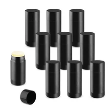 10 PCS Empty Containers Bottom Fill DIY Refillable Tubes 15ml Black Deodorant