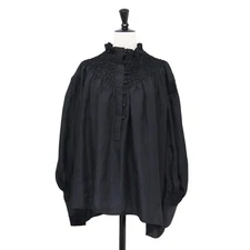 TEIJA Teya Blouse Black Size: 6 (m) 23 Fall Winter Smocking Used BEEG-0