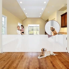 Reinforced 41" Extra Tall Retractable Baby Gates Extra Wide 120" Retractable ...