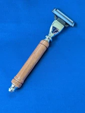 Wood Handmade Razor Handle Hand Turned Fits Mach 3 Blades
