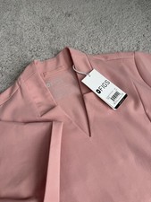 Figs Inala Slim Scrub Top With Self Collar Pink Sand Women s XS NWT