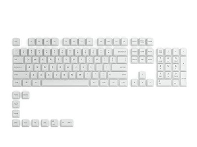 Glorious PBT Keycaps White English Layout Full-Size Tenkeyless Compact