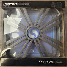 Kicker LED Charcoal 12" Square Subwoofer Grille - Black 11L712GLC