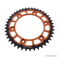 Kettenrad Teilung 520 ZäHne 42 Alu-Twinstar Kettenrad Hinten Orange JTX897.42ORG
