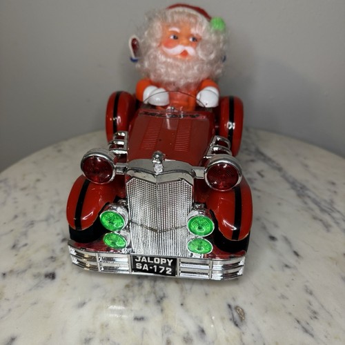 Vintage Old Style Santa Xmas Cartoon Toy Musical Car WITH BOX - 1984 Christmas - Picture 8 of 12
