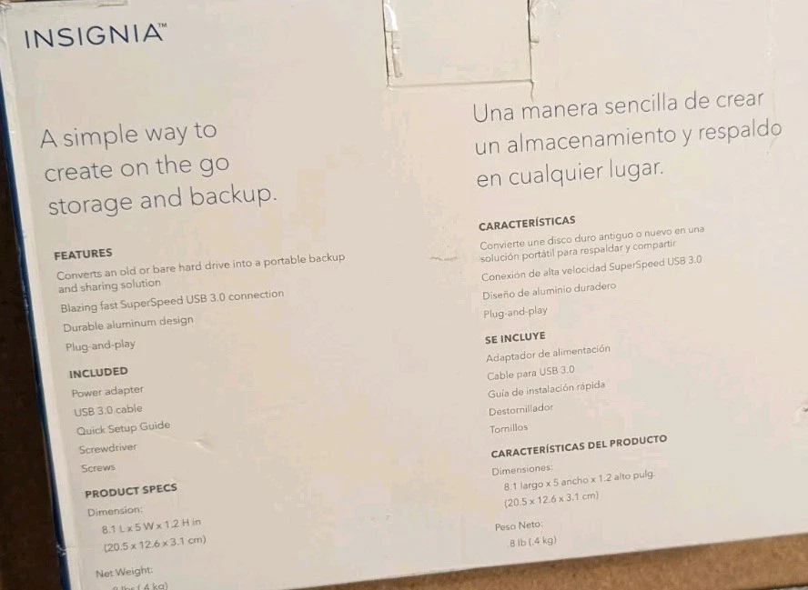 Insignia SATA To USB 3.0 Desktop Hard Disk Drive Enclosure NS-PCHD335 - Image 2 of 2