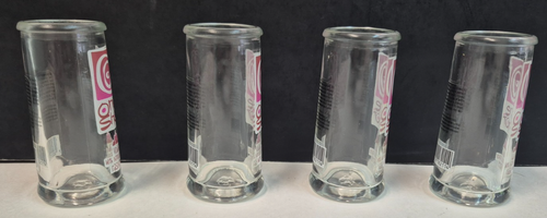 ONE SHOT VODKA W/ NATURAL FLAVOR RASPBERRY SHOT GLASSES SET OF 4 NEW - Picture 3 of 7