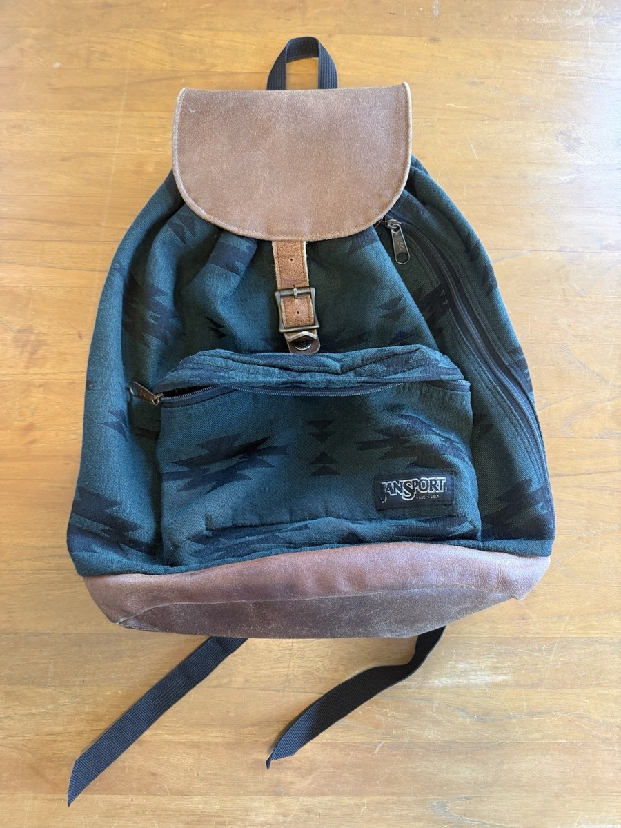 Jansport USA Made Southwest Leather Bottom Vintage Backpacking Jansport USA Made Southwest Leather Bottom Vintage Backpacking