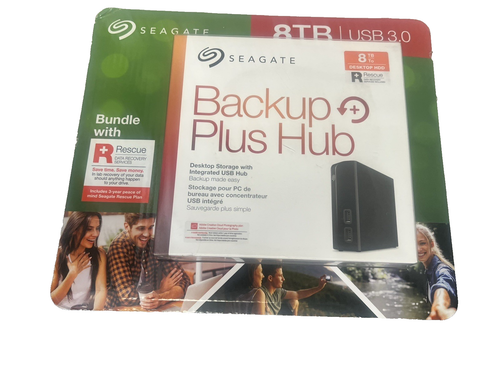 Seagate Backup Plus Hub 8TB Desktop Hard Drive w/Rescue Data Recovery Services