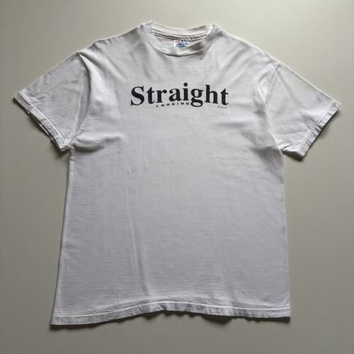 Vintage 90s Straight Looking Shirt Large Hanes Beefy T Gay LGBTQ Single Stitch