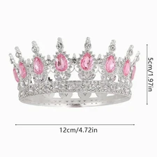 Large Crown Cake Topper Gold Silver Pink Birthday Decoration