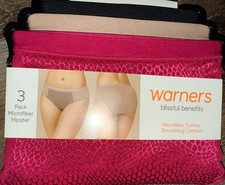Warners Women Hipster Underwear Panties Polyester Tummy Smoothing 3-Pair C 2XL